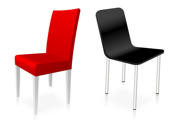 Red and black chairs - Vektor, obrázek