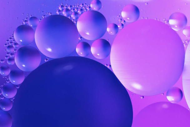 Macro shot of air or molecule.Scientific image of cell membrane.Abstract molecule atom sctructure. Water bubbles.Macro up of liquid substances. - Foto, Bild