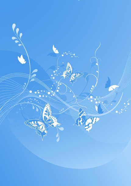Blue beautiful butterfly background - Vektori, kuva