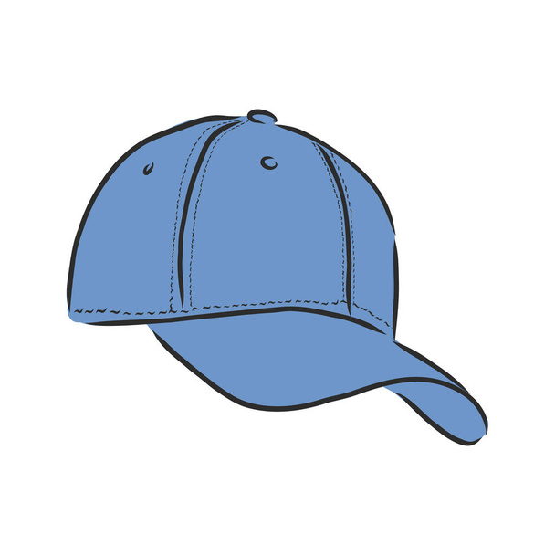 野球帽、キャップ、ベクトルスケッチのベクトルイラスト - ベクター画像