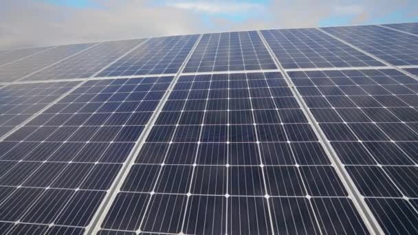 Solar panel close-up, solar energy production farm. Renewable Sun Energy - Záběry, video