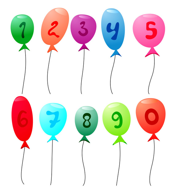 Balloons with numbers - Vector, imagen