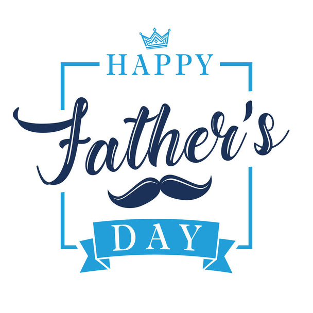 Happy Fathers Day calligraphy lettering banner. Happy father`s day vector vintage typography background. Dad my king illustration - Vector, afbeelding