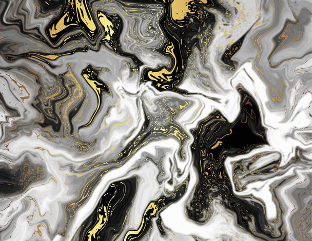 Golden White, Black, Grey Marble abstract pattern. Современные и оригинальные жидкие текстуры. Хорошо подходит для оформления обложек, презентаций, приглашений, листовок, плакатов, визитных карточек и социальных сетей
. - Вектор,изображение