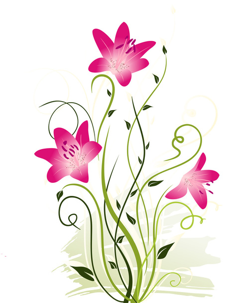 Elementos florais abstratos
 - Vetor, Imagem