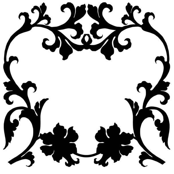 Ramka z ozdobą roślin w stylu klasycznym, ilustracja wektor dla różnych konstrukcji - Wektor, obraz