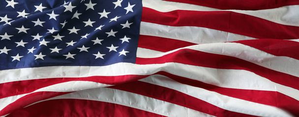 Fechar a bandeira americana ondulada - Foto, Imagem