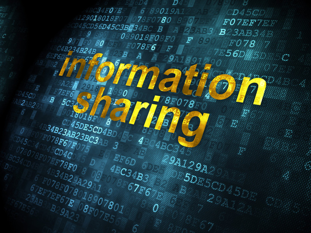 Δεδομένα έννοια: Information Sharing σε ψηφιακό φόντο - Φωτογραφία, εικόνα