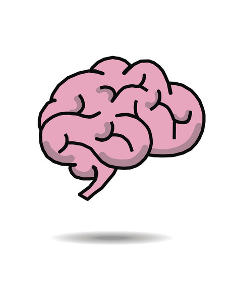 icono del logotipo del cerebro rosa en la ilustración del vector de fondo blanco
 - Foto, imagen