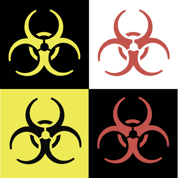 Biohazard symbol vector virus pericoloso insieme di quattro illustrazioni vettoriali
 - Foto, immagini