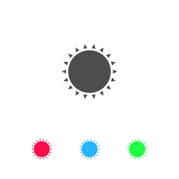 太陽のアイコンフラット。白い背景にカラーピクトグラム。ベクターイラストのシンボルとボーナスアイコン - ベクター画像