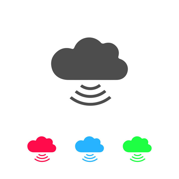 Wi-Fi icona nuvola piatta. Pittogramma a colori su sfondo bianco. Simbolo illustrazione vettoriale e icone bonus
 - Vettoriali, immagini