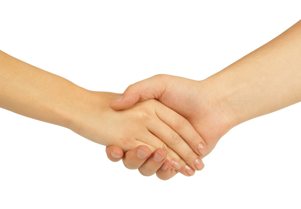 Shaking hands of two people, man and woman. - Photo, image