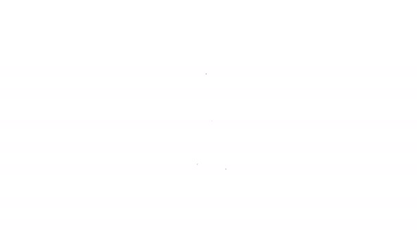 Línea negra Pala en el icono del suelo aislada sobre fondo blanco. Herramienta de jardinería. Herramienta para horticultura, agricultura, agricultura. Animación gráfica de vídeo 4K
 - Metraje, vídeo