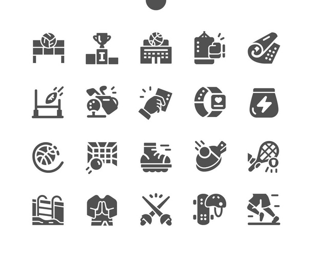 Sport Pixel Perfect Vector Solid Icons 30 2x Grid for Web Graphics and Apps. Pictograma mínimo simple
 - Vector, Imagen