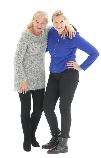 Happy casual women smiling isolated over a white background - Foto, Bild