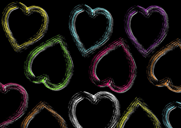 Värikkäitä sydämiä
 - Vektori, kuva