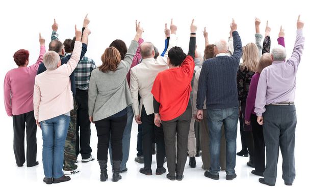 Group of adults people raising their hands up - Foto, Imagen