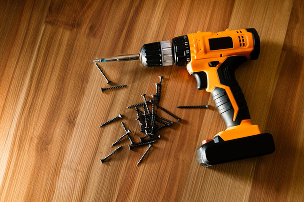 screwdriver with nails, construction tools for repair, nobody - Photo, image
