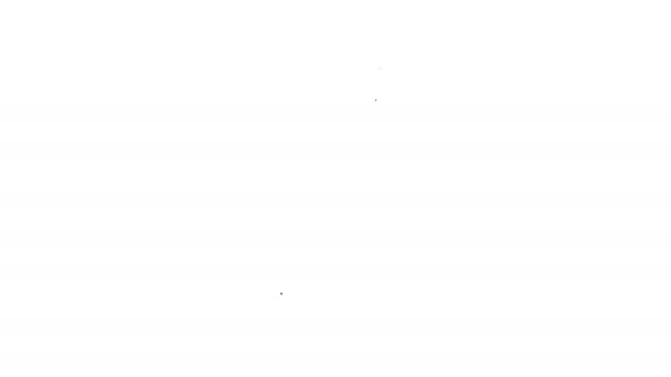 Czarna linia Ikona Domu izolowana na białym tle. Symbol domowy. 4K Animacja graficzna ruchu wideo - Materiał filmowy, wideo