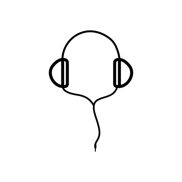 ikona urządzenia słuchawkowego, linia stylu - Wektor, obraz