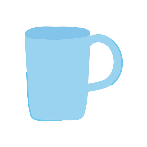 Кофе кружка значок, плоский стиль - Вектор,изображение