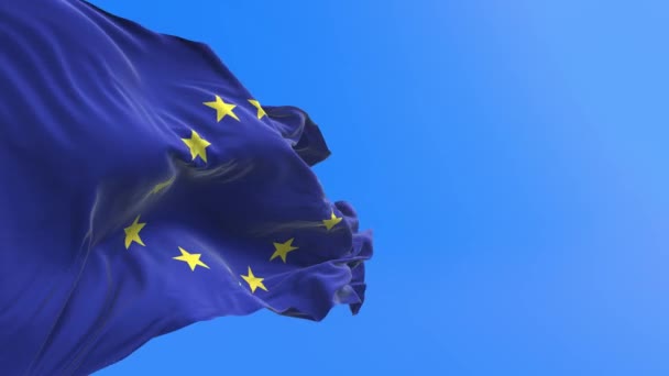 Avrupa bayrağı - 3D gerçekçi bayrak sallama arkaplanı - Video, Çekim