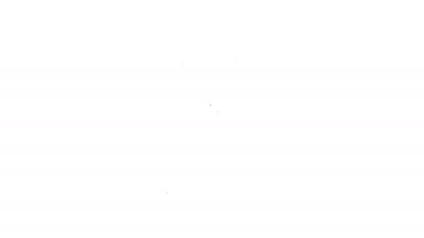 Línea negra Icono de agujas de tejer aisladas sobre fondo blanco. Etiqueta para confeccionar a mano, tejer o sastrería. Animación gráfica de vídeo 4K - Metraje, vídeo