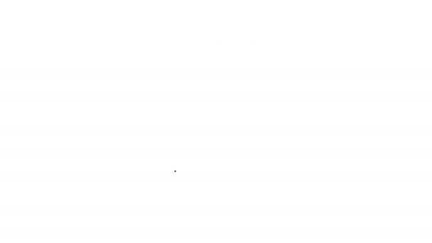 Línea negra Icono de cuaderno aislado sobre fondo blanco. Icono de bloc de notas en espiral. Cuaderno escolar. Un bloc de notas. Diario para la escuela. Animación gráfica de vídeo 4K - Metraje, vídeo