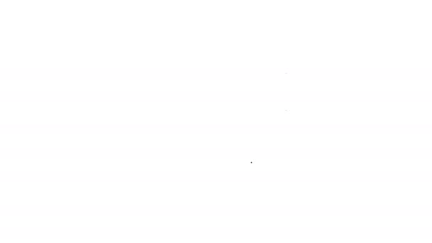 Linea nera Icona rubrica isolata su sfondo bianco. Notebook, indirizzo, contatto, rubrica, telefono, icona della rubrica telefonica. Animazione grafica 4K Video motion - Filmati, video