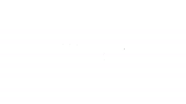 Ligne noire Étagère avec icône de livres isolé sur fond blanc. Panneau des étagères. Animation graphique de mouvement vidéo 4K - Séquence, vidéo