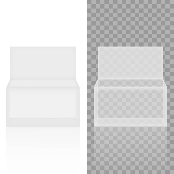 Realistic transparency white paper or plastic packaging box. Vector. - Vector, Image