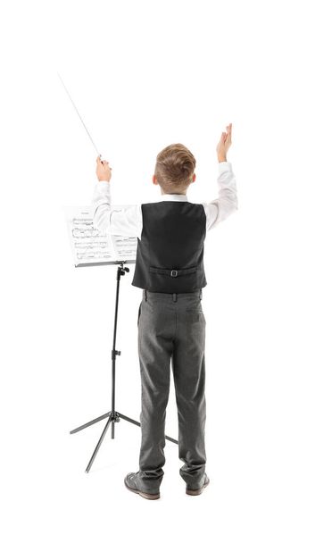 Malý dirigent na bílém pozadí - Fotografie, Obrázek