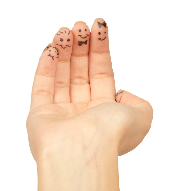 δάχτυλα οικογένεια, με χώρο για το κείμενό σας - Φωτογραφία, εικόνα