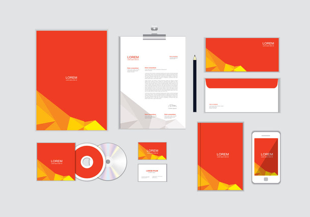 corporate identity template for your business includes CD Cover, Business Card, folder, Envelope and Letter Head Designs No.13 - Vector, Image
