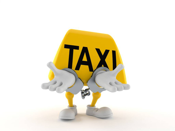 Taxi postava v poutech izolovaných na bílém pozadí. 3D ilustrace - Fotografie, Obrázek