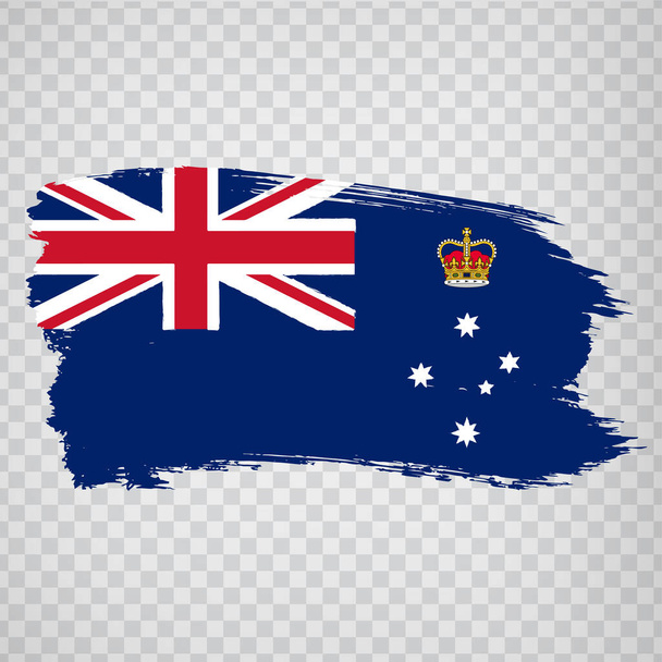 Σημαία της Victoria πινελιές. FlagState of Victoria σε διαφανές φόντο για το σχεδιασμό της ιστοσελίδας σας, λογότυπο, app, UI. Αυστραλία. Διάνυσμα. EPS 10. - Διάνυσμα, εικόνα