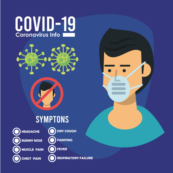 korona virus infographic s použitím lékařské masky kampaň - Vektor, obrázek