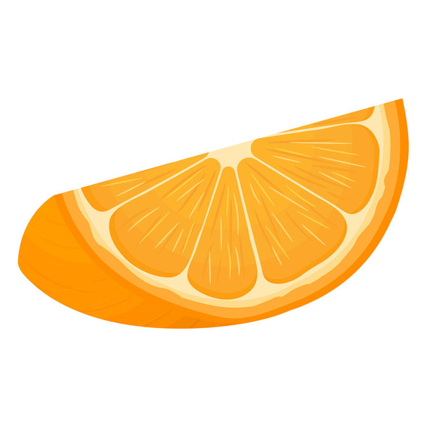 Fresh bright exotic slice tangerine or mandarin isolated on white background. Summer fruits for healthy lifestyle. Organic fruit. Cartoon style. Vector illustration for any design. - ベクター画像