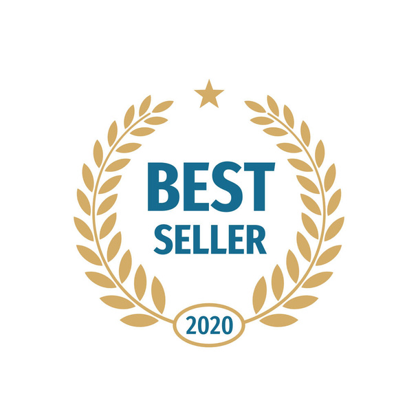 Diseño del logotipo de la insignia Best seller 2020
. - Vector, imagen
