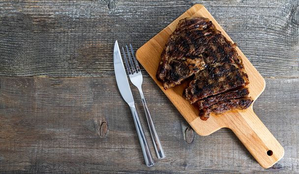 Grillowany australijski czarny Angus żeberka stek - Zdjęcie, obraz