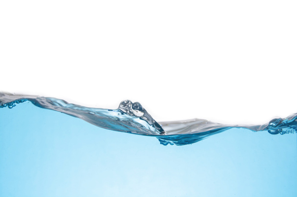 Чиста світло-блакитна хвиля води ізольована на білому тлі
 - Фото, зображення