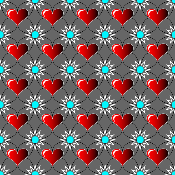 Abstract vector illustration with hearts - Vektor, obrázek