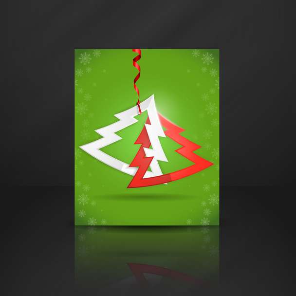 Simple Paper Christmas Tree. - Vector, Image