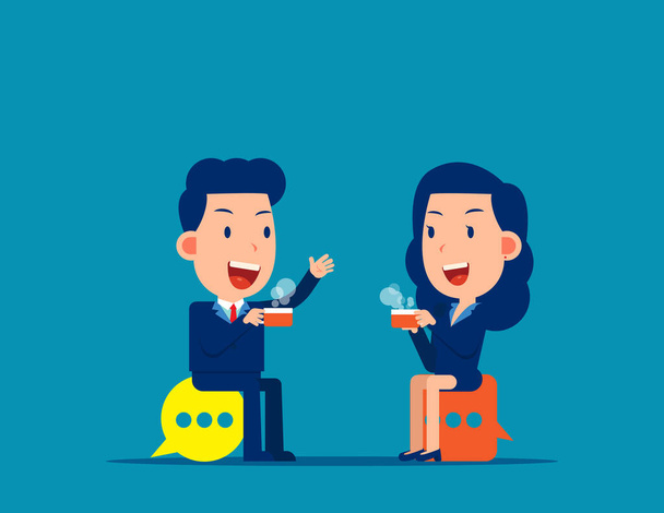 Meeting and talking. Break time vector illustration - Vector, Image