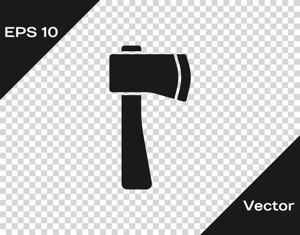 Black Wooden axe icon isolated on transparent background. Lumberjack axe.  Vector Illustration - Vector, Image