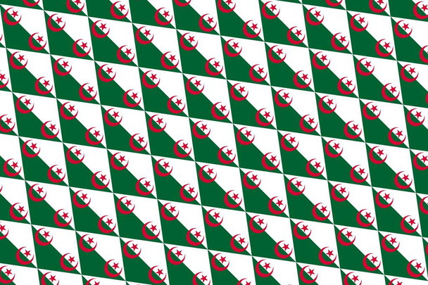Eenvoudig geometrisch patroon in de kleuren van de nationale vlag van Algerije - Foto, afbeelding