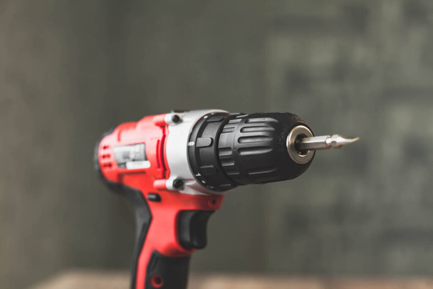 red electric screwdriver close up - Photo, Image
