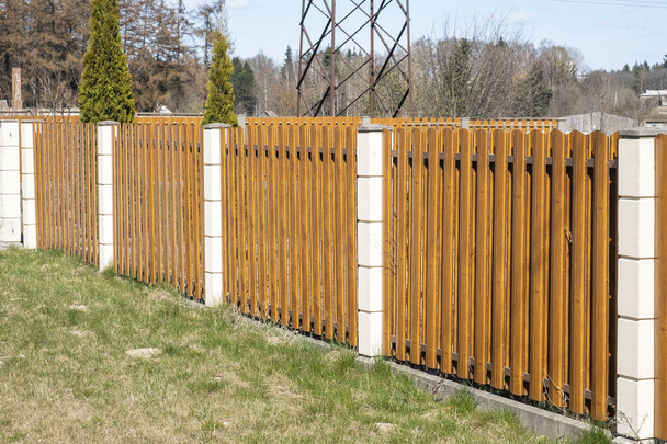 Ptotection wooden fence. Outdoor - Photo, Image