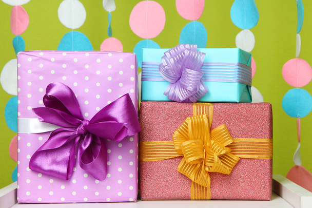 Beautiful presents on table on bright background - Photo, Image
